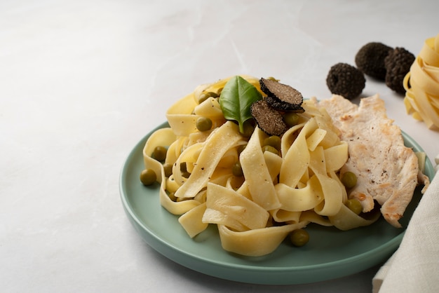 Truffle dish arrangement high angle