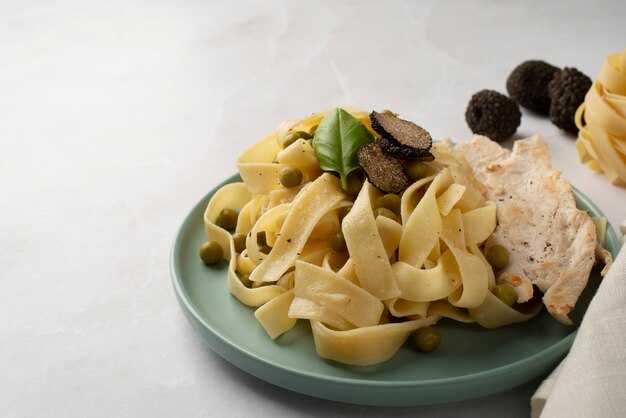 Truffle dish arrangement high angle