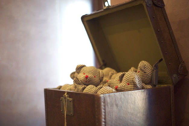 Free photo trunk full of stuffed animals