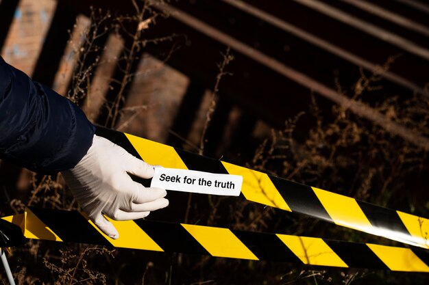 truth concept arrangement at a crime scene