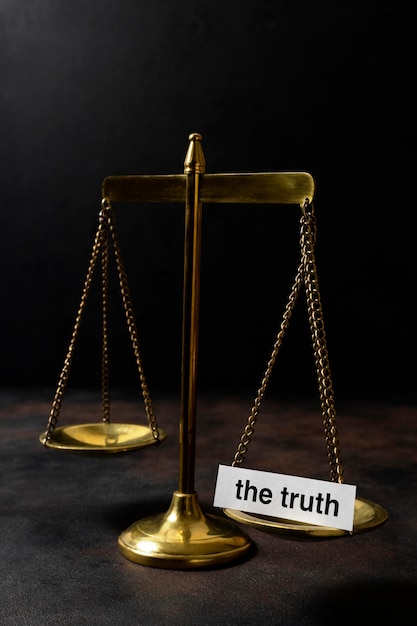 Free photo truth concept arrangement with balance