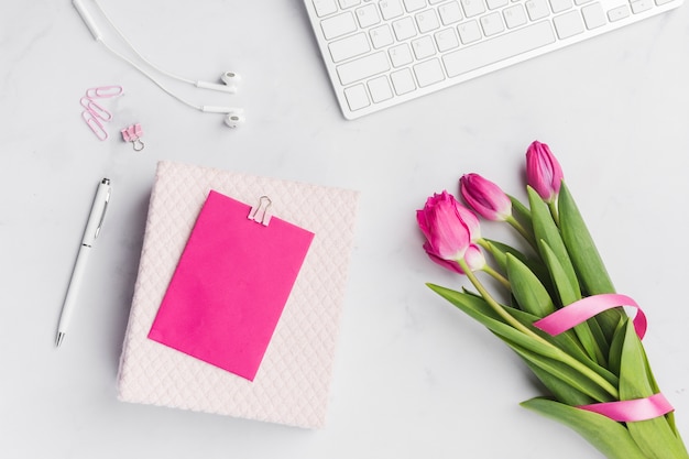 Tulip bouquet with blank card