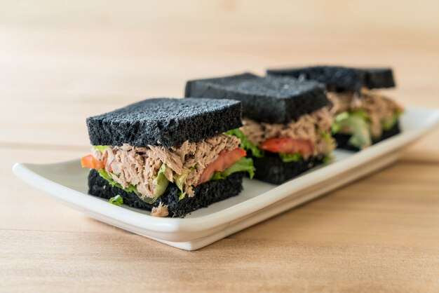 tuna charcoal  sandwich