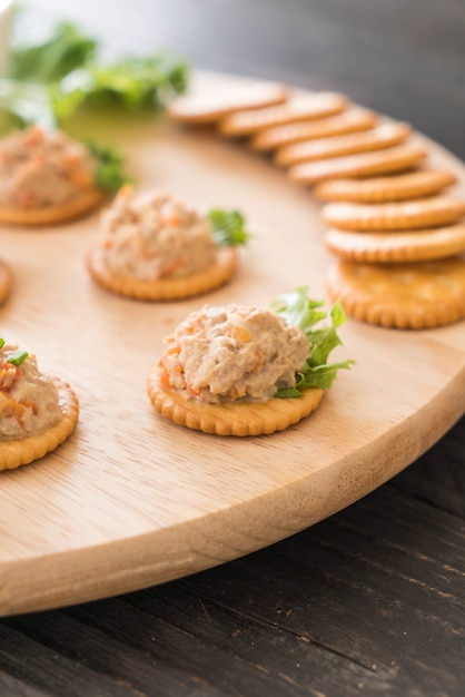 tuna spread with cracker