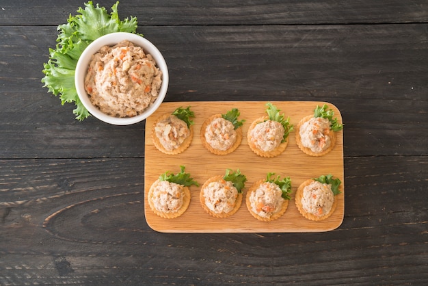 tuna spread with cracker