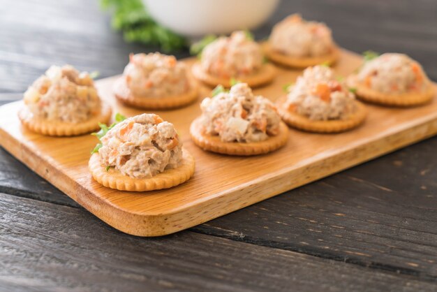 tuna spread with cracker