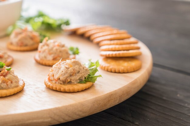 tuna spread with cracker