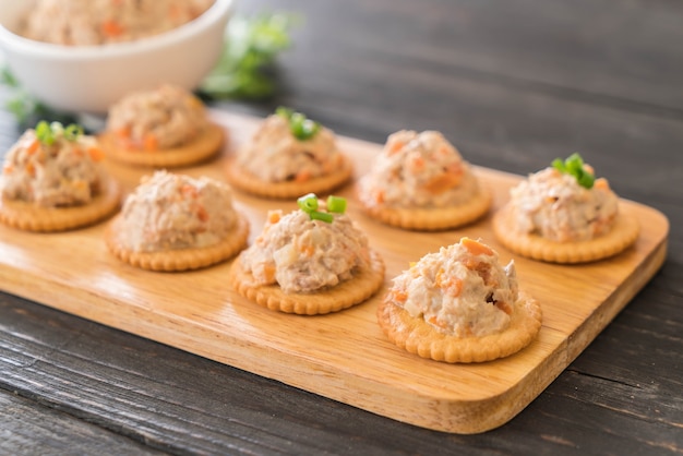 tuna spread with cracker