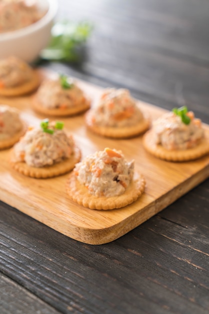 tuna spread with cracker