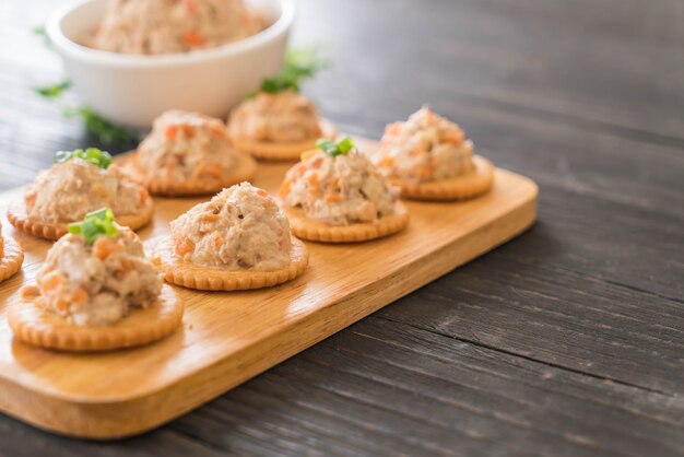 tuna spread with cracker