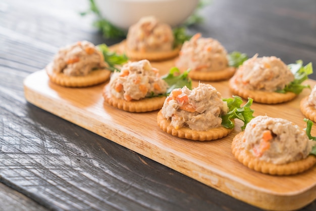 tuna spread with cracker