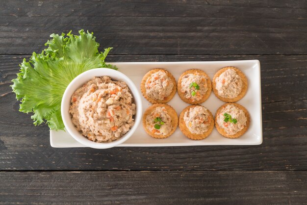 tuna spread with cracker