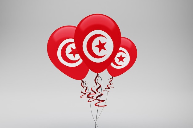 Free photo tunisia flag balloons