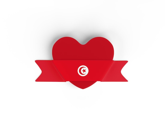 Free photo tunisia flag heart banner