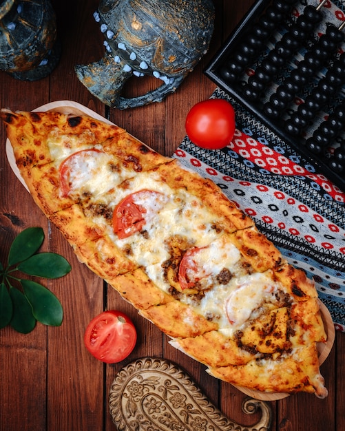 Turkish dish with cheese and tomatoes