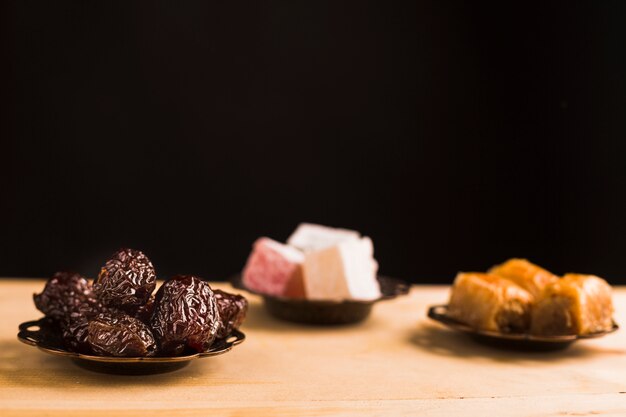 Turkish sweets on table