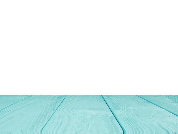 Turquoise table top in front of white backdrop