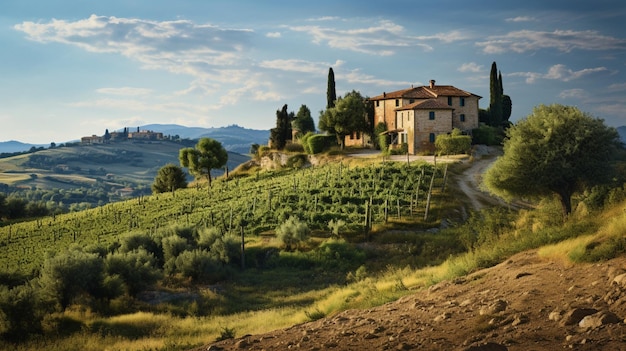 Foto gratuita paesaggi toscani vigneti pittoreschi campagna bellezza paesaggistica