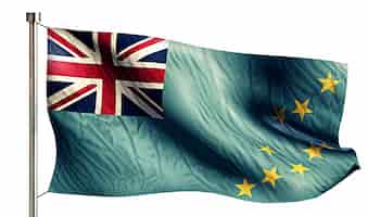 Foto gratuita bandiera nazionale di tuvalu isolato 3d sfondo bianco