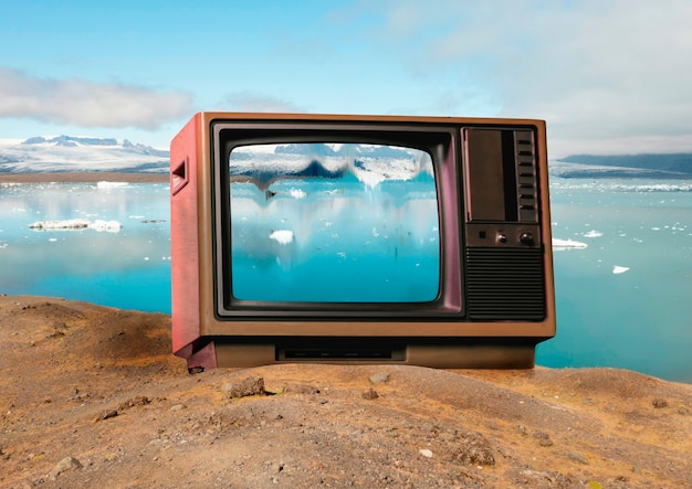 Free photo tv in nature concept