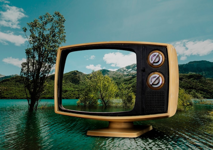 Free Photo tv in nature concept