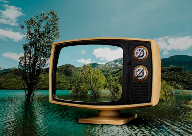 Tv in nature concept