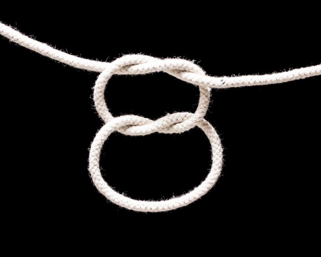 Twisted cotton rope with circular knots
