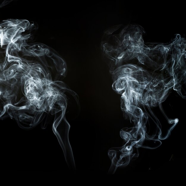 Two abstract smoke silhouettes