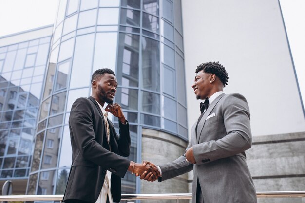 Two african businessman   meeting together