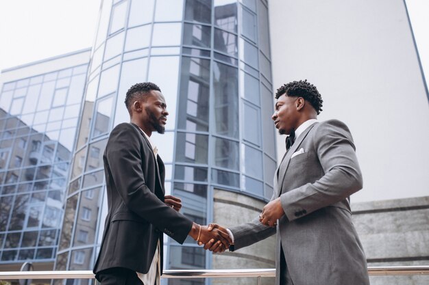 Two african businessman   meeting together