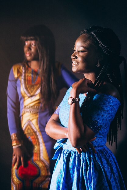 Two afro american women in studio