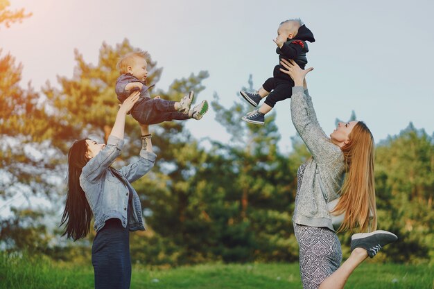 Free photo two beautiful mothers