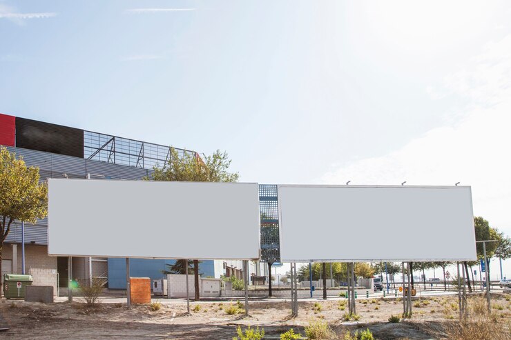 Free Photo two blank white billboards