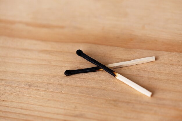 Two burnt matchsticks