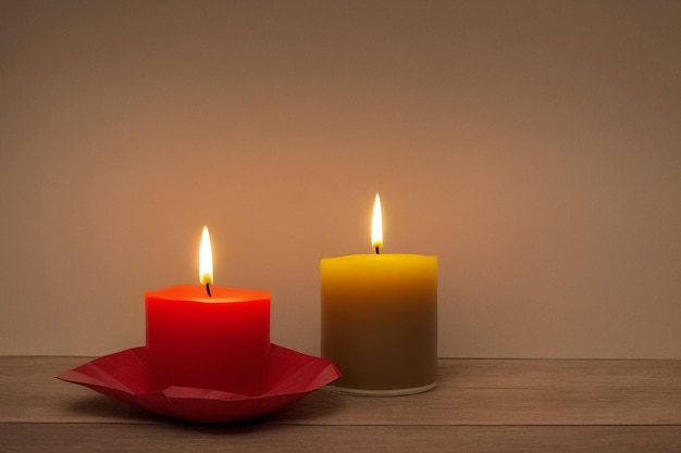 Foto gratuita due candele sono accese una accanto all'altra con una accesa