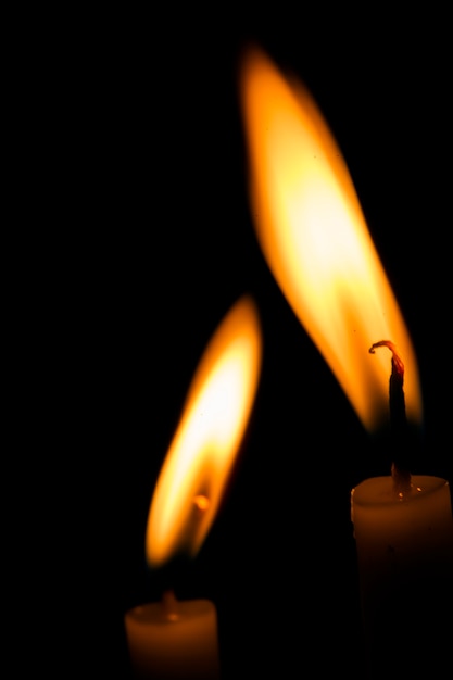 Two candles burning