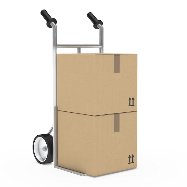 Two cardboard boxes on a cart
