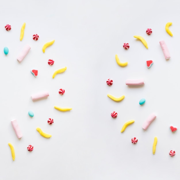 Free photo two circular candy compositions