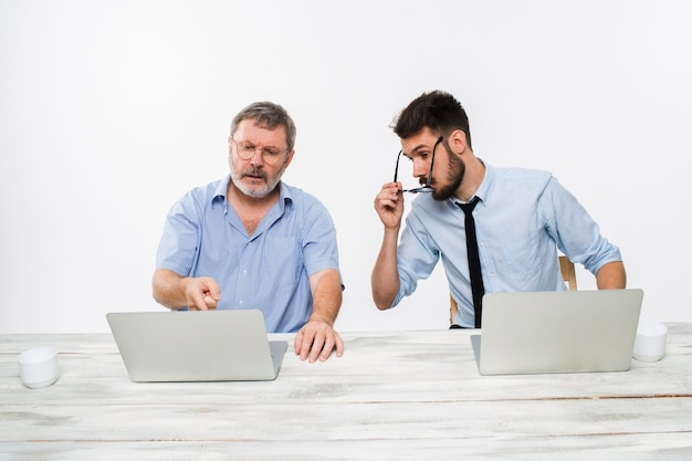 The two colleagues working together at office