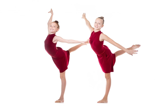 Two dancer teenage girls