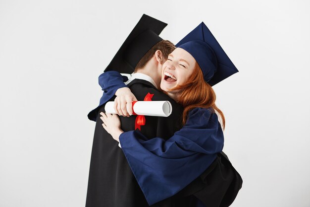 Woman graduate college. Happy graduate student with diploma