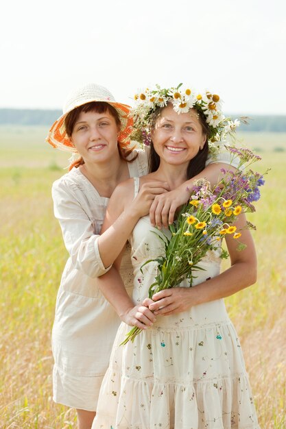 two happy women