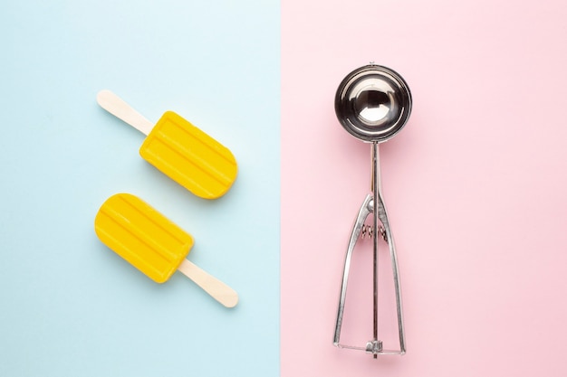 Two ice cream on stick