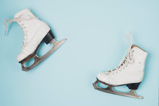 파랑에 두 아이스 스케이트
