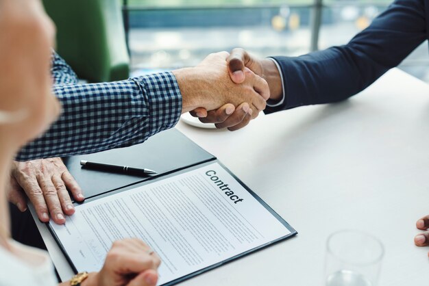 Two men shaking hands