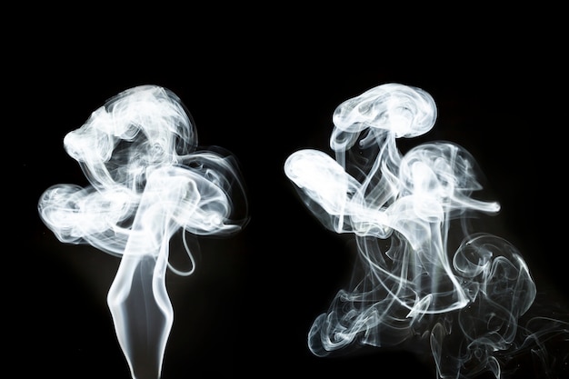 Two wavy smoke silhouettes