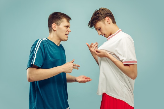 Two young men isolated