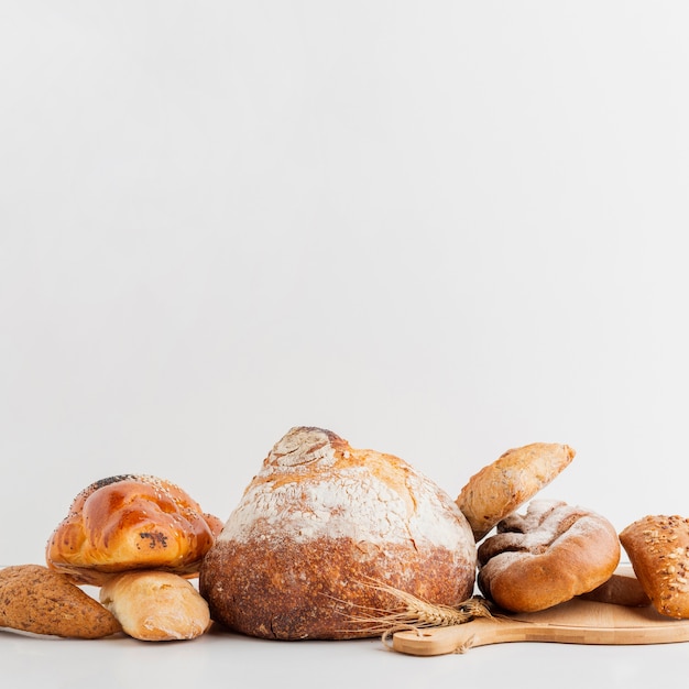 Typed of stacked bread