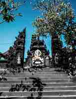 Free photo typical balinese hindu temple the stairs gate and temple ubud bali indonesia