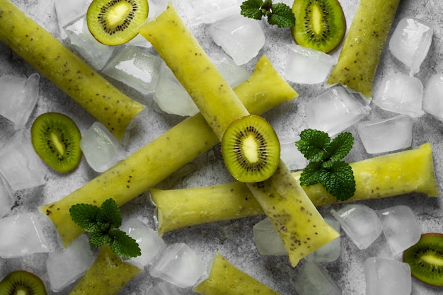 Typical brazilian freezies with fruits still life